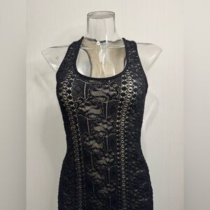 Givenchy Lace Effect Body Con Dress. Black. Fully Lined. XS. No Flaws Noted.